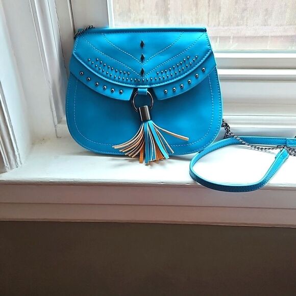 Danielle Nicole's Blue Studded Shoulder Bag - Picture 2 of 10